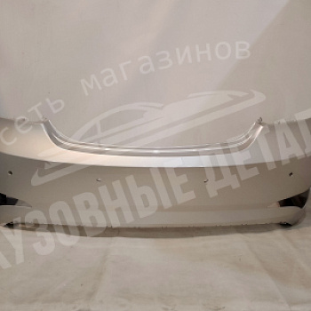 Бампер задний Hyundai Solaris (15) RHM Sleek Silver Серебристый металлик под парктроники ОРИГИНАЛ